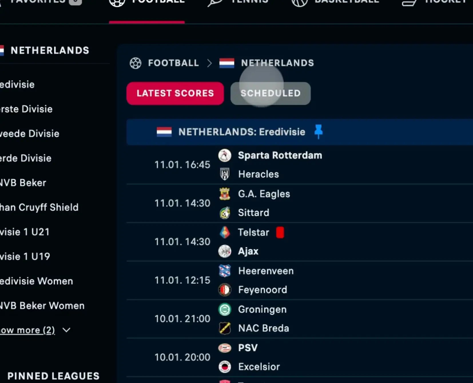 Real-time Scores: original content